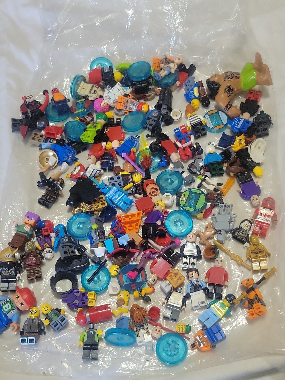 Lego Mixed Minifigure Parts & Accessories - Blue, Red, Green, Yellow, Black